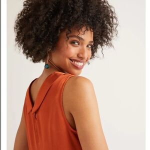 Boden Beatrix Satin Top Sz 8, Terracotta Sleeveless Blouse